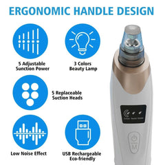 Electric Blackhead Vacuum Remover – Pore Cleanser & Pimple Sucker with Suction Technology for Deep Cleaning, Spa-Quality Facial Treatment, Gentle & Rechargeable for Home Use