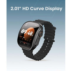 TC41 Curve Smartwatch – 2.01" AMOLED Full Touch Display, Bluetooth Calling, AI Assistant, Wireless Charging, IP68 Waterproof Fitness Tracker for Men & Women (Black)