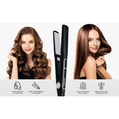 Extreme 480°F Hair Straightener | Professional Titanium Flat Iron with Digital Display, Adjustable Temperature & Fast Heat-Up for Smooth, Shiny & Frizz-Free Hairstyles