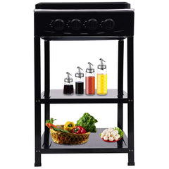 4-in-1 Gas Stove – 3 Burner + Hot Plate with Stand | Heavy-Duty Stainless Steel Body | Energy-Efficient LPG Stove for Fast & Versatile Cooking