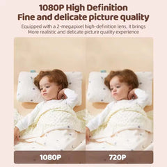 Smart WiFi Baby Monitor – 360° Pan/Tilt Security Camera with No-Glow Night Vision, Bluetooth Remote & Two-Way Audio for Infant Safety, Home & Nursery Monitoring
