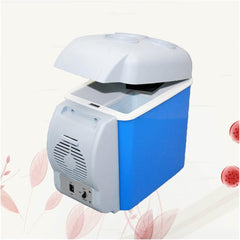 Compact 12V 7.5L Mini Car Fridge | Dual Cooler & Warmer Box, Portable Travel Refrigerator in Blue for Road Trips, Camping & Outdoor Activities