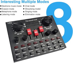 V8S Live Streaming Sound Adapter – High-Quality Audio Interface for Phones and Lap Microphones