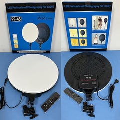 PF-45 Photography Light – 18" 60W High-Brightness Circular Fill Light for Pro Streaming & Beauty