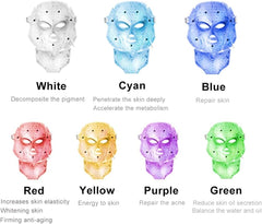 7-LED Whitening Face Mask | Advanced Optical Therapy for Radiant Skin | Available in White & Black