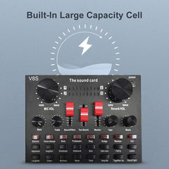 V8S Live Streaming Sound Adapter – High-Quality Audio Interface for Phones and Lap Microphones