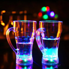 Acrylic LED Flashing Color-Changing Glass | Water-Activated Light-Up Beer Mug & Whiskey Cup for Parties