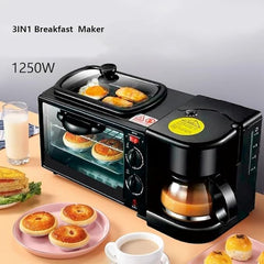 3-in-1 Multifunctional Breakfast Maker | All-in-One Coffee Maker, Toaster, and Griddle | Ultimate Morning Time-Saver | Compact & Efficient Design