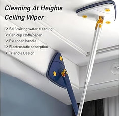 Rotatable Adjustable Triangle Cleaning Mop | Stainless Steel Long Handle for Easy Cleaning, 360° Swivel Head for Corners & Under Furniture