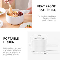 800W Mini Electric Cooker – Portable Hot Pot with Safety Features | Compact Personal Cooking Pot for Noodles, Soup, and Rice