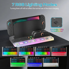 Switch 2 Charging Dock Station | Controller Charger with 7 RGB Lighting Modes, 9 Game Card Slots & Built-in Cooling Fan – Multi-Functional Gaming Stand