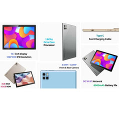 TAB 12 Pro 10.1 Inch Android Tablet – 8GB RAM, 512GB ROM, 5G Dual SIM, IPS LCD, Android 13, Includes Keyboard, Touch Pen, OTG, and Flip Case