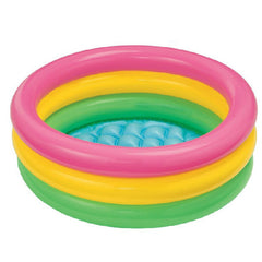 3 Rings Inflatable Sunset Glow Pool | Colorful Swimming Pool for Babies and Toddlers, Easy Setup Kids' Wading Pool for Summer Fun