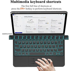 Keyboard Case for Samsung Galaxy Tab with Multi-Touch Trackpad, Backlit Keys, Smart Arabic-English Layout, and Integrated S-Pen Slot
