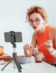 3-in-1 Bluetooth Selfie Stick Tripod with Remote Control | Telescopic Aluminum Alloy Monopod, Portable & Lightweight for iPhone & Android Smartphones