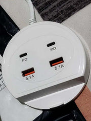 Quick Charge 5.1A Charger with Dual PD+USB Ports | Universal Multi-Port Charging Station with Phone Holder, 5V/5.1A Fast Charger for All Mobile Phones