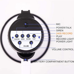 Portable Megaphone Bullhorn 25W Rechargeable with Siren, Music, Recording & Adjustable Volume | Lightweight Handheld Loudspeaker with Strap for Outdoor Events, Sports, Safety & Gatherings