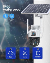 4G LTE Solar Battery Outdoor Camera with 4MP HD Video | Full-Color Night Vision, Sound & Light Alarm, IP66 Waterproof, and Cloud/TF Storage