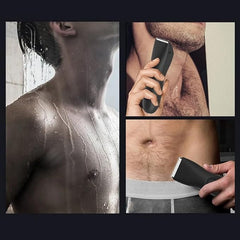 Electric Hair Trimmer & Shaver for Men | Body Groomer for Groin, Pubic & Full Body Hair | Replaceable Ceramic Blade | Rechargeable & Waterproof Design