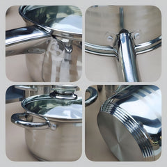 12-Piece Stainless Steel Cookware Set - Induction Compatible Cookware with Modern Design for Gas, Electric & Ceramic Stoves, Durable Pots & Pans for Everyday Cooking