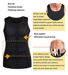 Men’s Slimming Body Shaper Compression Shirt | Abdomen Slimming Vest, Tummy Control Waist Shaper, Comfortable Undershirt for Chest and Stomach Slimming