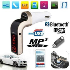 Car G7 LCD Bluetooth FM Transmitter | Car Charger & MP3 Player with USB & TF Slot | Hands-Free Calling | Compatible with Android & iOS (Golden)