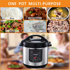 6L Smart Digital Pressure Cooker – Multi-Function Electric Rice Cooker with Non-Stick Inner Pot, LED Display & Stainless Steel Design for Fast, Healthy Meals
