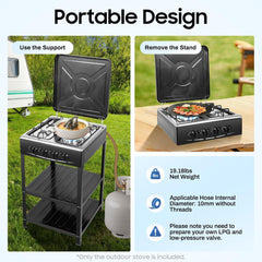 4-Burner Outdoor Gas Stove with Detachable Legs – Portable Propane Cooking Station for Camping, RVs, Backyard BBQs, Tailgating & Patio Events