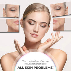 7-LED Whitening Face Mask | Advanced Optical Therapy Skin Care Device | Rejuvenating Light Treatment Mask for Glowing, Radiant Skin (White/Black, 230x200mm)