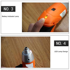 Rechargeable Electric Screwdriver | 3.6V Cordless Screw Gun with LED Light | 1300mAh Li-ion Battery | Compact, Dual-LED Power Tool for DIY & Home Repairs