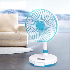 USB Rechargeable Table Fan with LED Lighting Lamp | Portable Dual-Function Fan for Home, Office, and Travel | Convenient Cooling and Illumination