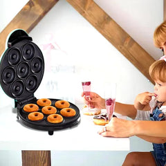 Household Electric Donut Maker | Double-Sided Heating for Donuts, Cakes & Mini Bread, Non-Stick Baking Pan, Compact & Fast Heating for Breakfast and Snacks