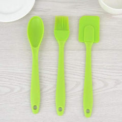 3 Piece Silicone Spatula Spoon & Brush Cooking Utensil Set | Heat Resistant for Baking & Cooking | Non-Scratch, BPA-Free Kitchen Utensils