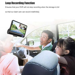 DX3618 3-Channel Car Dashcam | 4-Inch HD Display with Front, Rear & Interior Cameras | Loop Recording, Night Vision & G-Sensor Protection