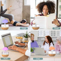 Rain Cloud Humidifier | 450ml Portable Mini Cool Mist Humidifier | USB LED Air Diffuser for Baby Bedroom, Office, Travel & Home Use
