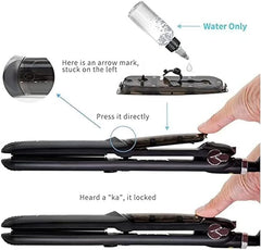 Professional 3-in-1 Steam Ceramic Hair Straightener & Curler | Ionic Vapor Hair Styler | Smooth, Shiny, and Frizz-Free Styling Tool for All Hair Types