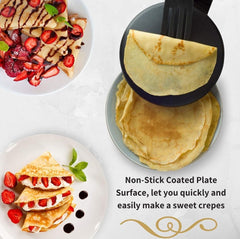 Electric Pancake & Crepe Maker with Auto Power-Off | Non-Stick Hot Plate, Automatic Temperature Control for Pancakes, Crepes, Omelets, and More