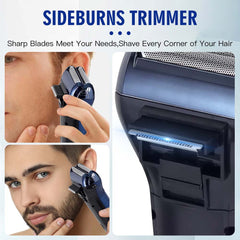 3-in-1 Hair Clipper Set – Rechargeable USB-C Trimmer with Digital Display, Interchangeable Blades & Adjustable Speeds for Professional Haircut, Beard & Body Grooming