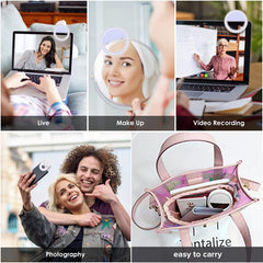 Rechargeable Clip-on Selfie Ring Light – 36 Multi-Color LED Light for iPhone & Android, Perfect for Photos, Video Calls, and Makeup in Any Lighting