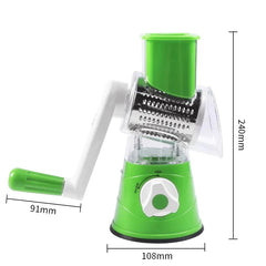 3-in-1 Manual Rotary Vegetable Drum Cutter – Multi-Purpose Slicer, Shredder & Grater for Fruits, Vegetables, Cheese & More | Efficient Hand Crank Kitchen Tool
