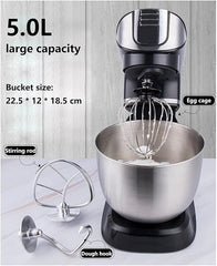 Electric Stand Mixer | Multifunctional Planetary Blender & Food Processor | Powerful Kitchen Appliance for Baking, Mixing & Dough Kneading (Color: Black)