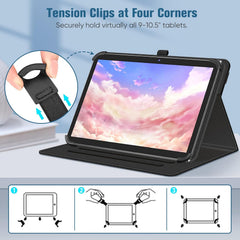 360° Rotating Leather Case for Universal 10/11-Inch Tablets – Premium PU Smart Cover with Auto Sleep/Wake, Multi-Angle Stand, Shockproof Full Protection (Multi-Colour)