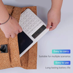 2-in-1 Calculator LCD Writing Tablet | Digital Notepad with Reusable Screen, Portable Electronic Memo Pad for Office, School, and Home Use