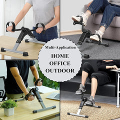 Mini Exercise Bike | Compact Arm & Leg Pedal Exerciser with LCD Monitor | Adjustable Resistance, Foldable Design for Home, Office, and Fitness Therapy