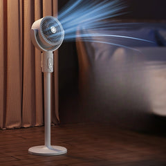 5-Speed Floor Fan – Adjustable Height, Rechargeable Battery, Timer Control, 90° Oscillation & Quiet Cooling for Bedrooms, Living Rooms, Offices & Whole Room Air Circulation