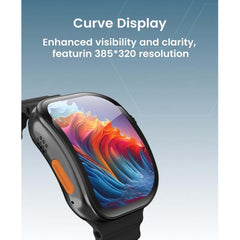 TC41 Curve Smartwatch with 2.01" AMOLED Display, Bluetooth Calling, AI Assistant, Wireless Charging, IP68 Waterproof, Fitness Tracker – Sleek Black Design