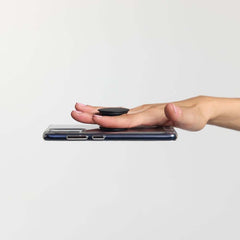 PopGrip with Swappable Top – Black Phone & Tablet Grip and Stand – Secure Hold, Hands-Free Viewing, Wireless Charging Compatible, Perfect Everyday Mobile Accessory