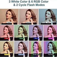 MJ38 RGB 25W Soft Ring Light | 38cm USB-Powered with Tripod & Smartphone Stand for Live Streaming and Content Creation | 3 Color Temperatures & 10 Brightness Levels