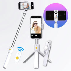 K10 Remote Tripod Mobile Universal Selfie Stick | Multifunctional Bluetooth Selfie Stick & Phone Tripod with Remote Control, Adjustable and Compact for iPhone, Android