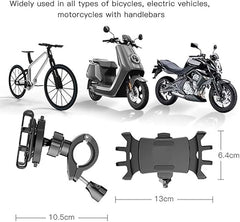 C66 Bike & Motorcycle Mobile Phone Holder Mount | 360° Adjustable Rotation | Universal Handlebar Clamp for iPhone, Samsung, Huawei & All Smartphones